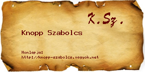 Knopp Szabolcs névjegykártya