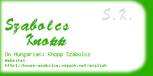 szabolcs knopp business card